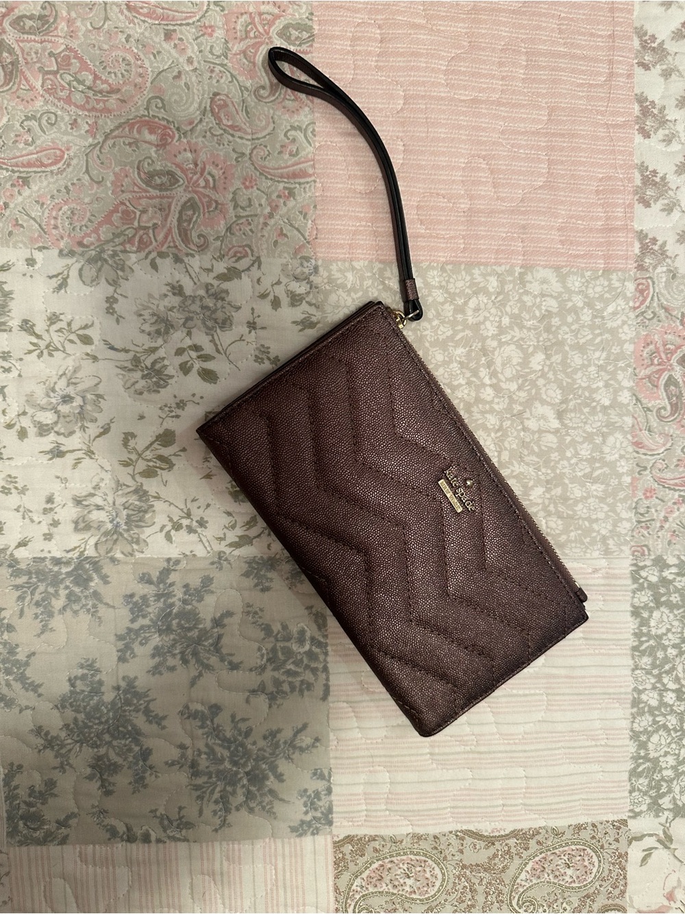 Kate Spade Quilted Wristlet Clutch - Brown